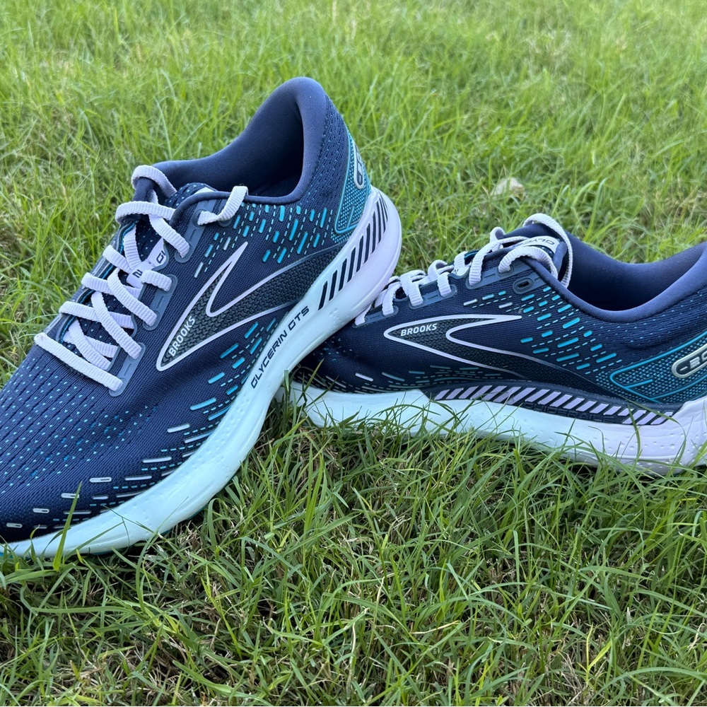 Brooks Glycerin GTS Navy and Teal Women's Running Shoes - Picture 2 of 12